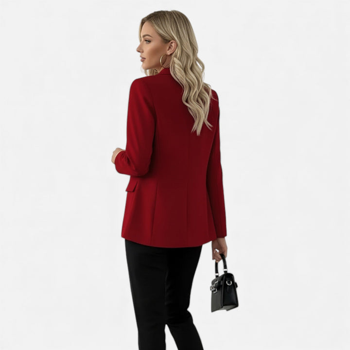 Elegant women's single-breasted blazer, a versatile classic for spring fashion, summer outerwear, or fall style.