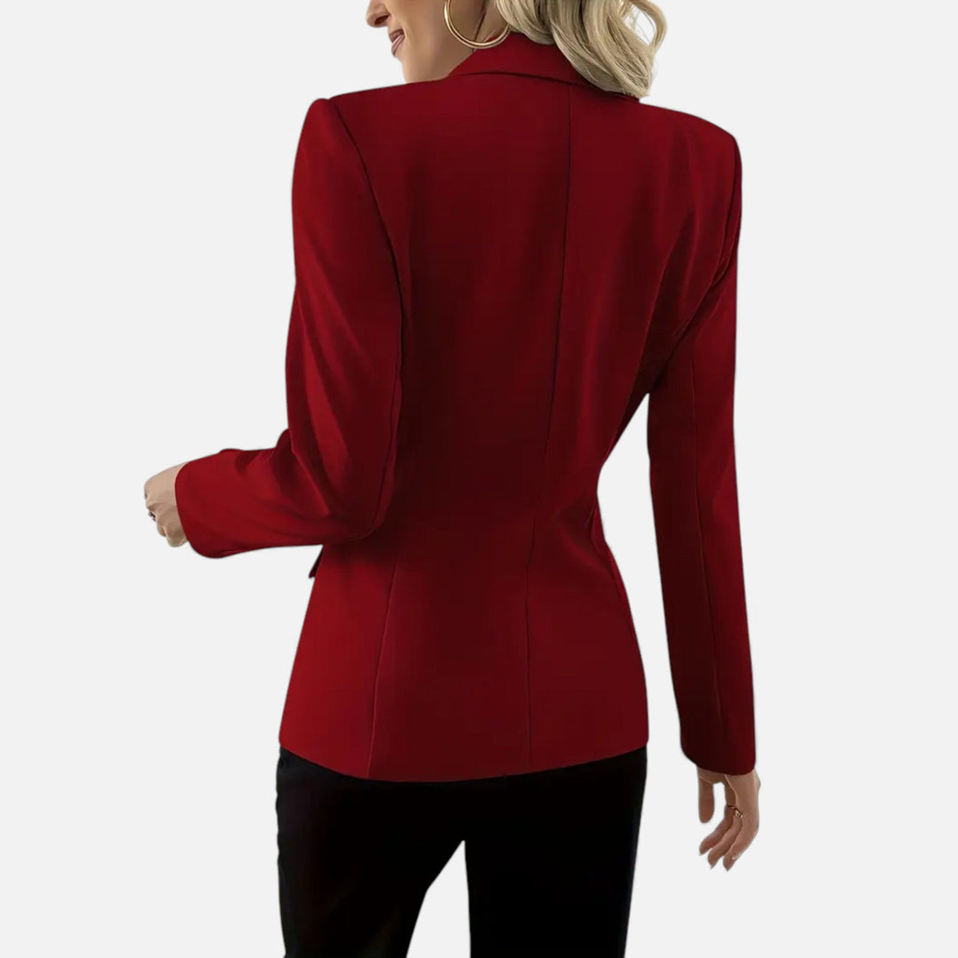 Stylish single-breasted women's blazer with a classic button closure, great for smart casual and office wear.