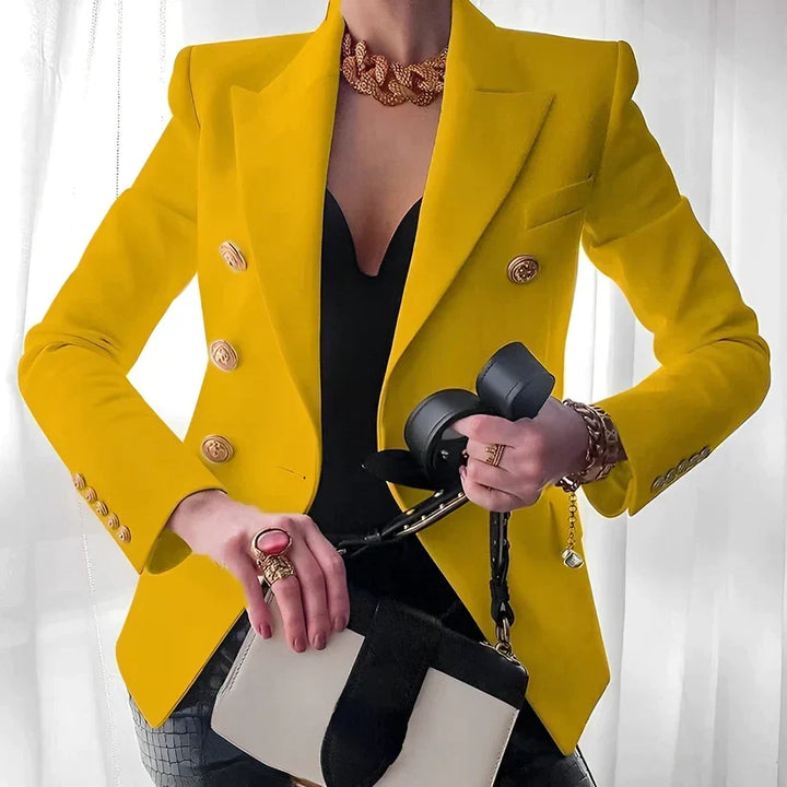 Structured fit women's blazer, a modern take on classic tailored outerwear for office or casual chic.