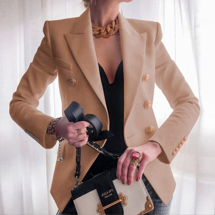 Professional women's tailored blazer, ideal for chic layering and creating a sophisticated, structured look.