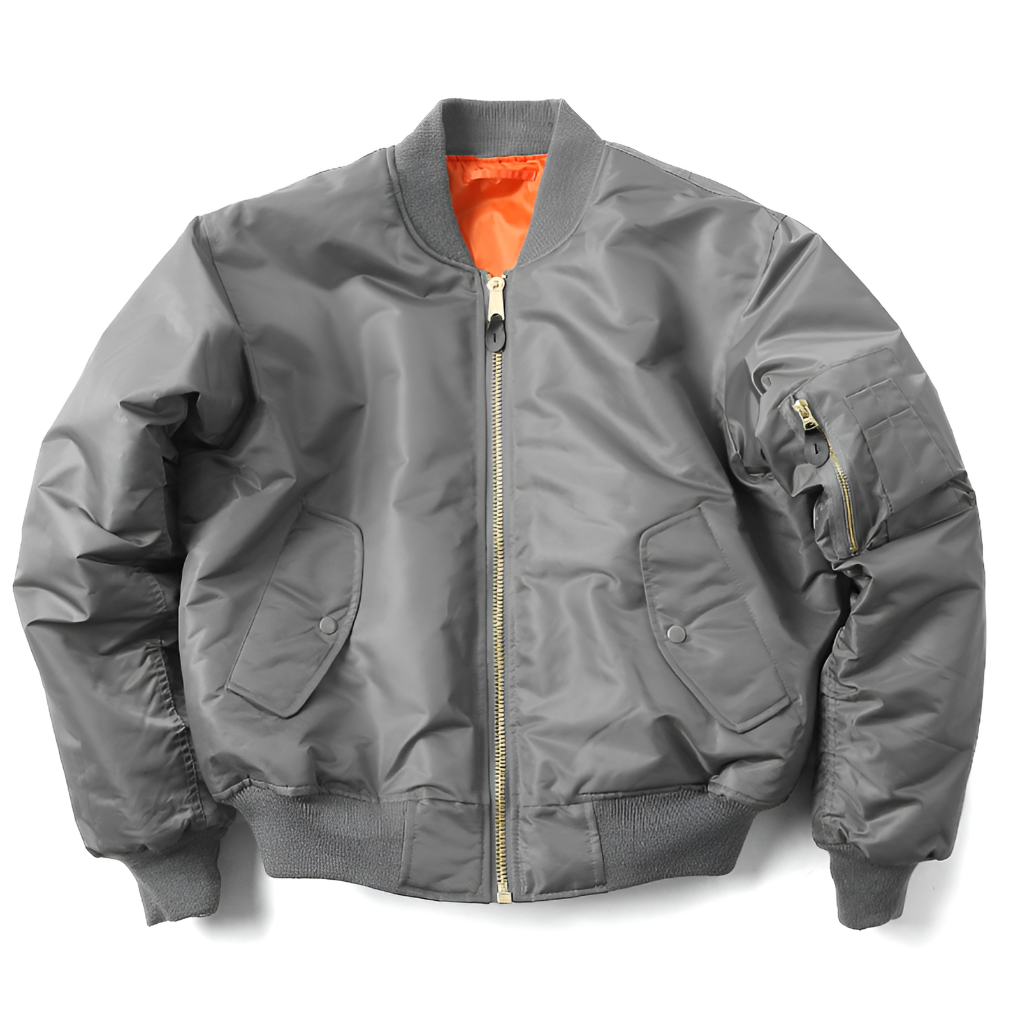 Unisex classic bomber jacket, a comfortable and stylish piece for any casual or street style look.