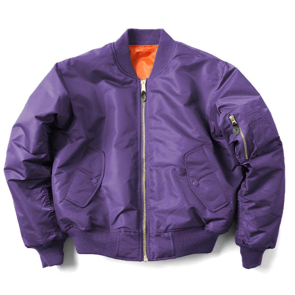 Street style ready classic bomber jacket. Unisex design for timeless fashion & all-season layering.
