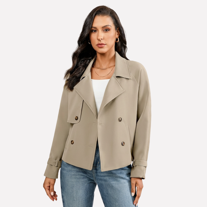 Classic women's blazer jacket, ideal for business casual and professional office attire. Tailored fit, notched lapel.