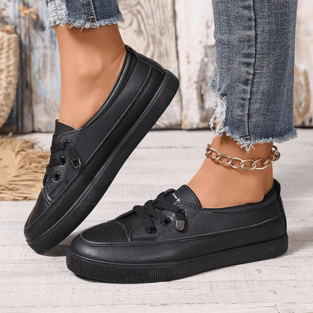 Stylish women's orthopedic laced shoes, classic design offering supportive comfort for daily wear and walks.