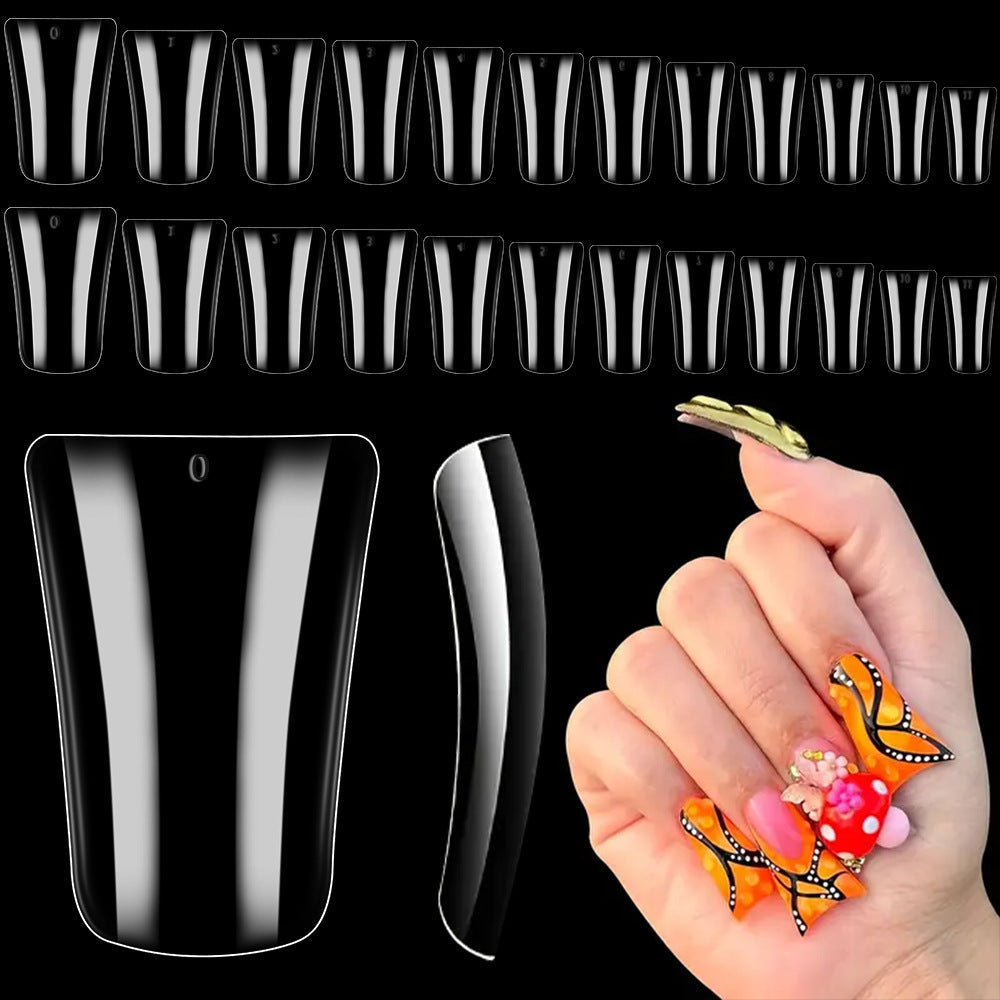 Clear nail art extension tips kit (120 pcs) for DIY manicures, perfect for false nail extensions & beauty.
