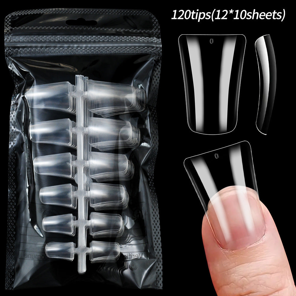Transparent false nail tips (120 pcs) for elegant DIY manicures, nail art & professional extensions.