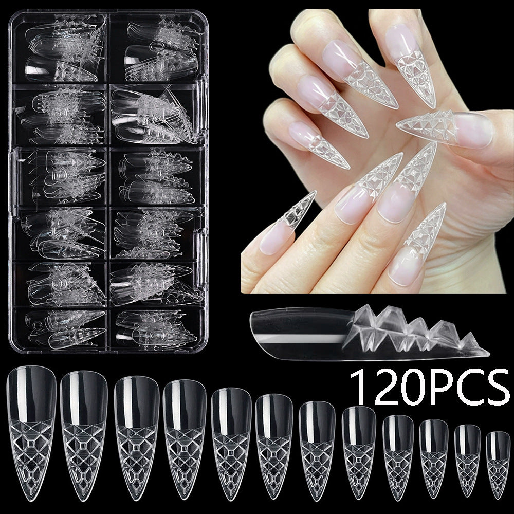 Professional clear nail extension tips for women's salon & DIY manicures; great for acrylic & gel nails.