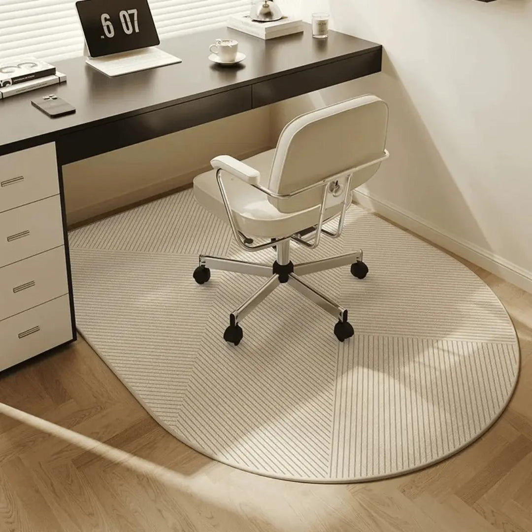 Transparent office chair mat for hard floors, preventing scratches & scuffs. Ideal clear floor protector for home office.