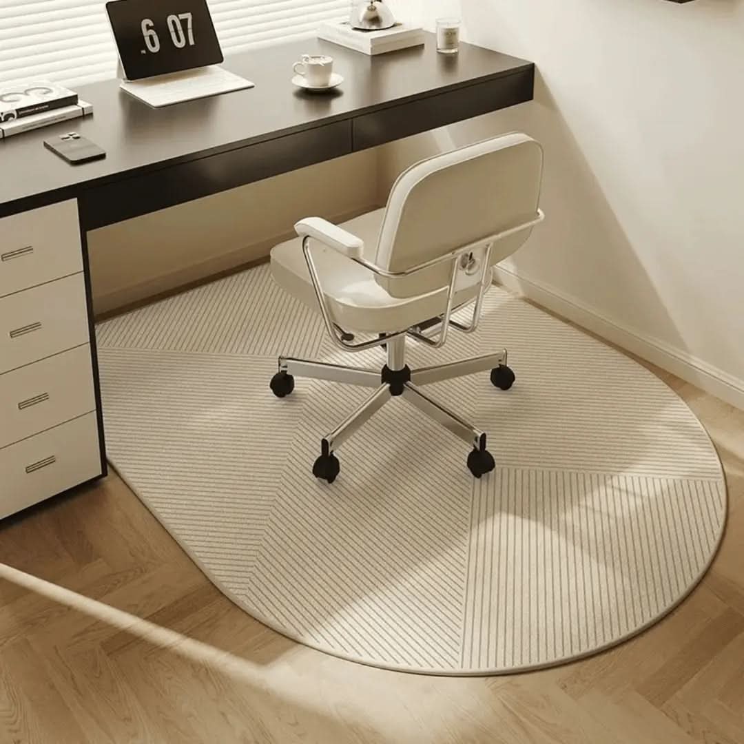Clear rectangle office chair mat protects carpets & hard floors from caster damage. Anti-slip for home or office.