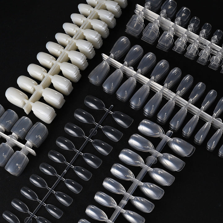 Women's clear soft gel nail tips, perfect for professional salon manicures & home nail art.