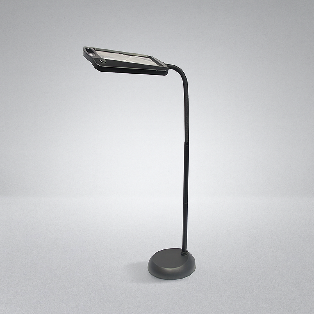 Flexible ClearView LED desk lamp with large magnifying glass, perfect for intricate detailed work & reading.