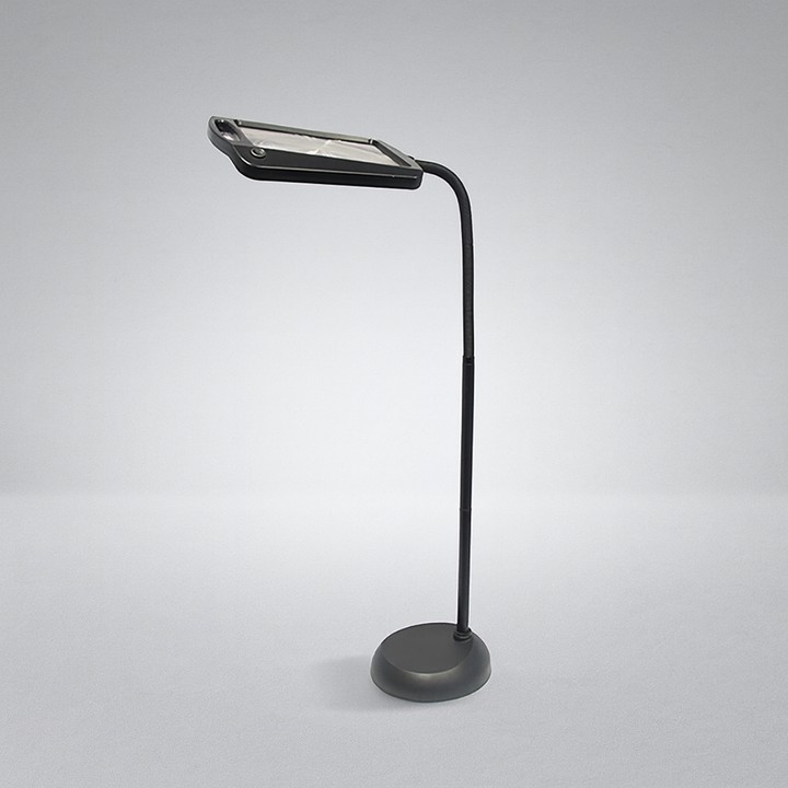 Flexible ClearView LED desk lamp with large magnifying glass, perfect for intricate detailed work & reading.
