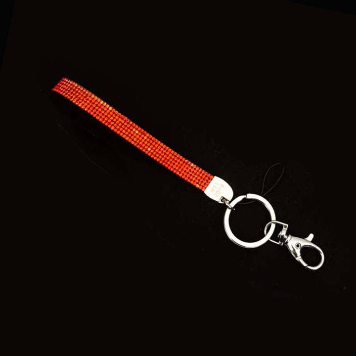 Premium rhinestone keychain, designed to be a vibrant key holder or elegant bag charm.