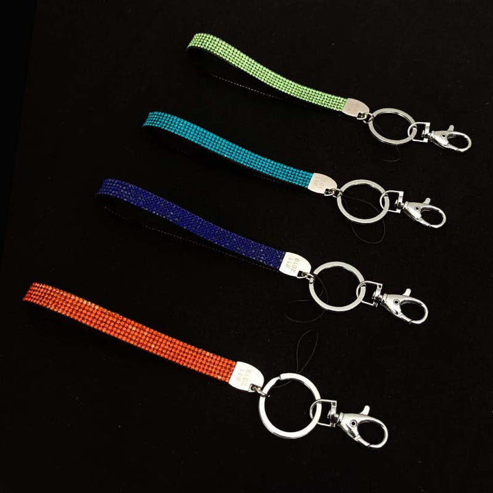 Shiny rhinestone key holder, adds sparkle to your keys or acts as a chic bag charm.