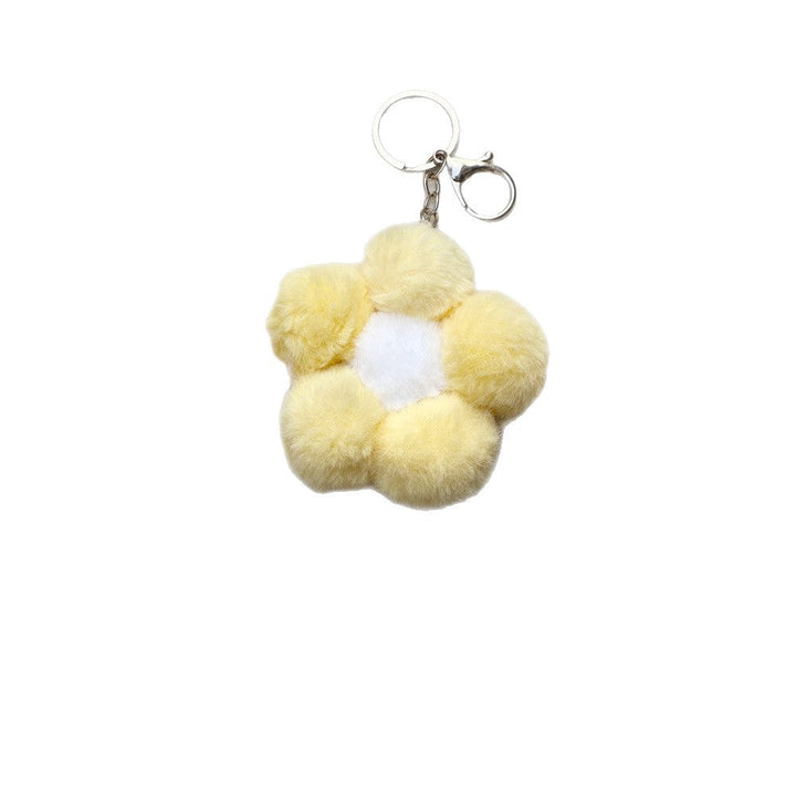 Adorable floral plush key holder, a whimsical and soft accessory, great gift.