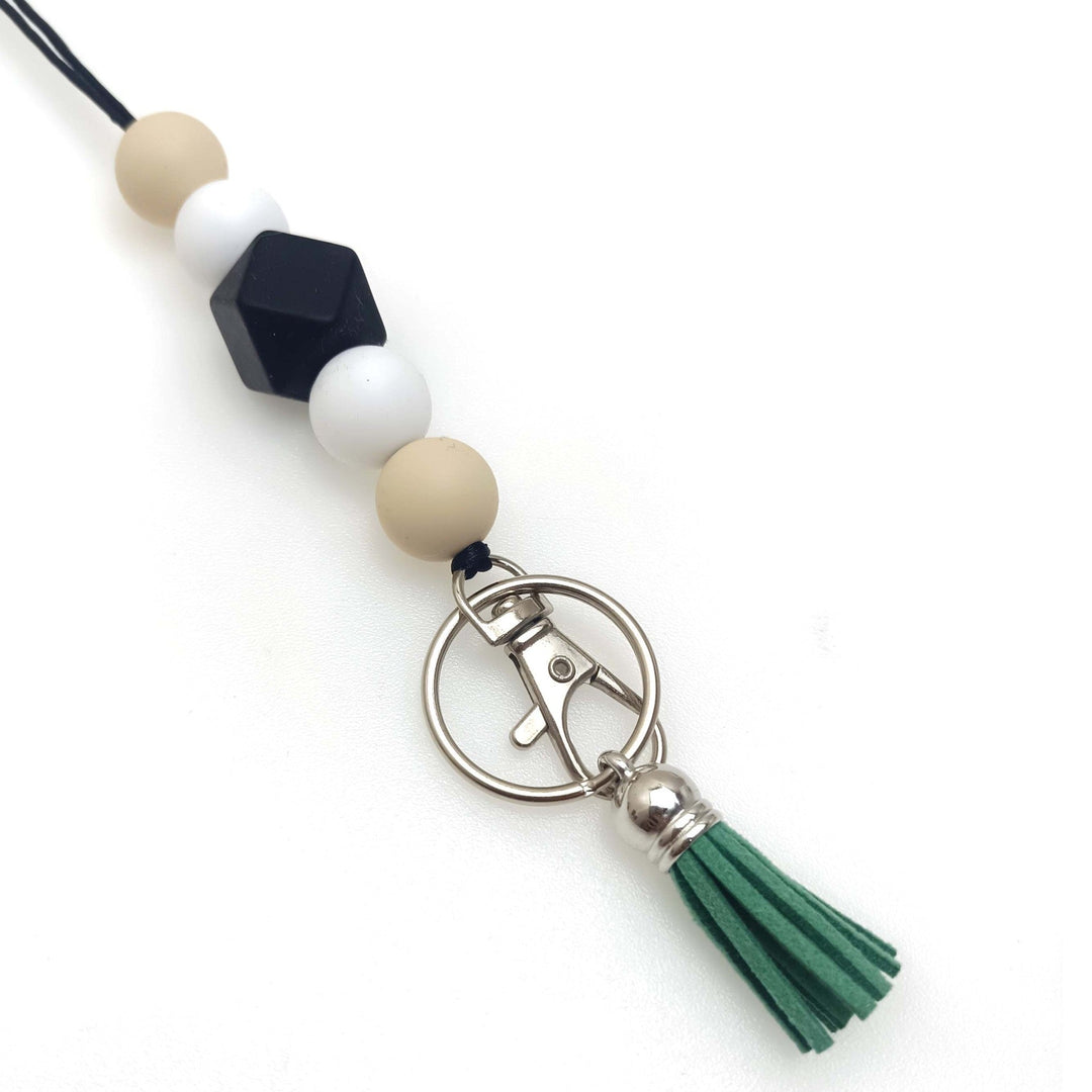 A collection of bright silicone beaded keychains, perfect as small gifts or bag charms.