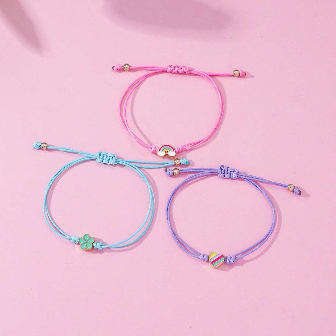 Charming women's adjustable friendship bracelet set, a colorful 4-piece gift for best friends.