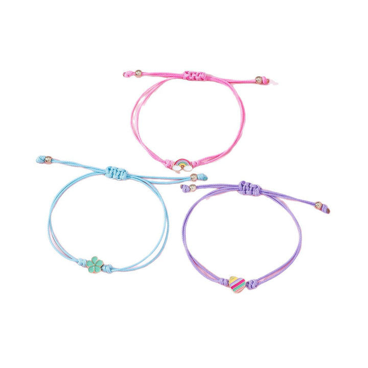 Beautiful 4-piece women's friendship bracelet set, colorful and adjustable, with various charming designs.