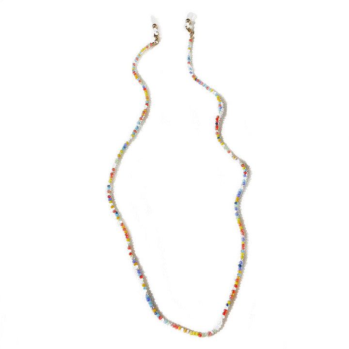 Chic colorful bead glasses chain. Elegant eyewear holder, keeps spectacles secure. Fashionable and practical.
