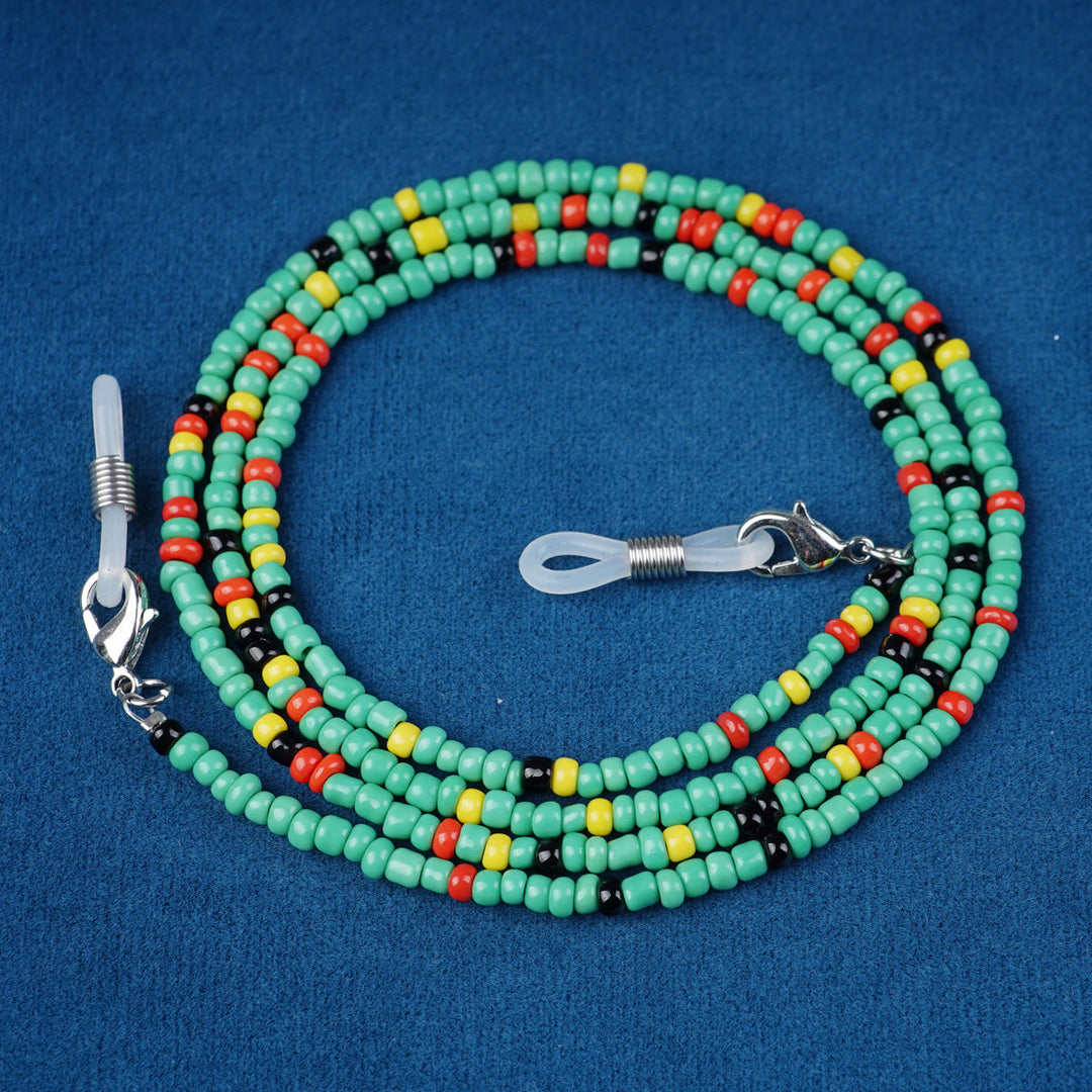 Secure your glasses & sunglasses with this vibrant unisex colorful beaded eyewear strap chain.
