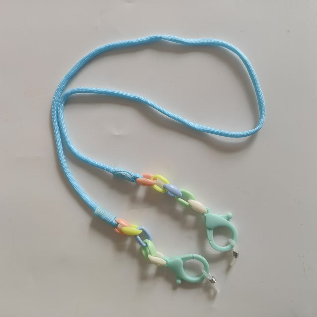 Stylish glasses chain with various colorful beads & secure rubber clips, prevents loss of spectacles.