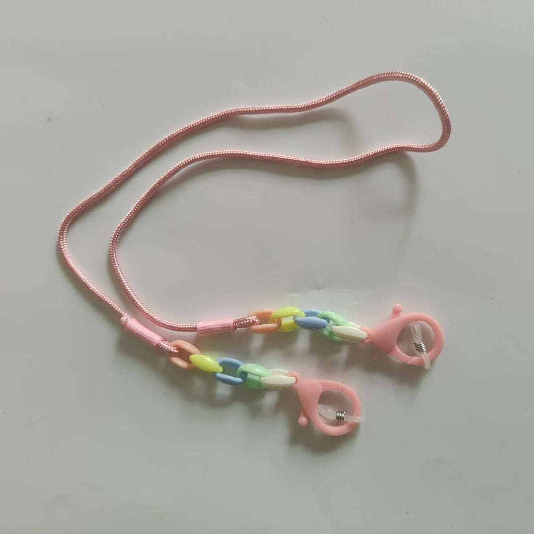 Handcrafted colorful beaded glasses chain with robust secure clips, a chic and practical daily wear accessory.