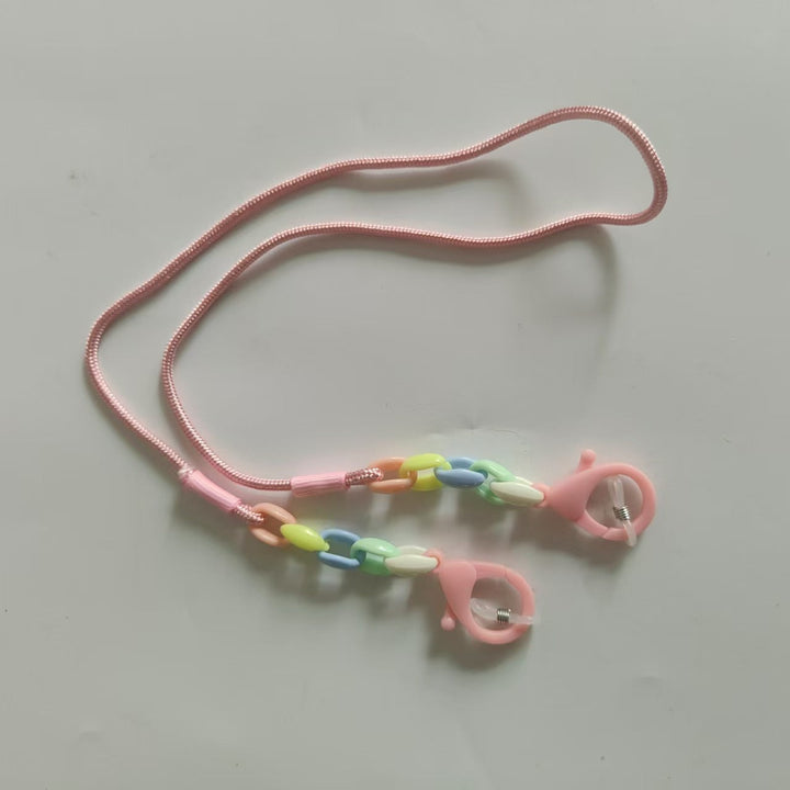 Handcrafted colorful beaded glasses chain with robust secure clips, a chic and practical daily wear accessory.