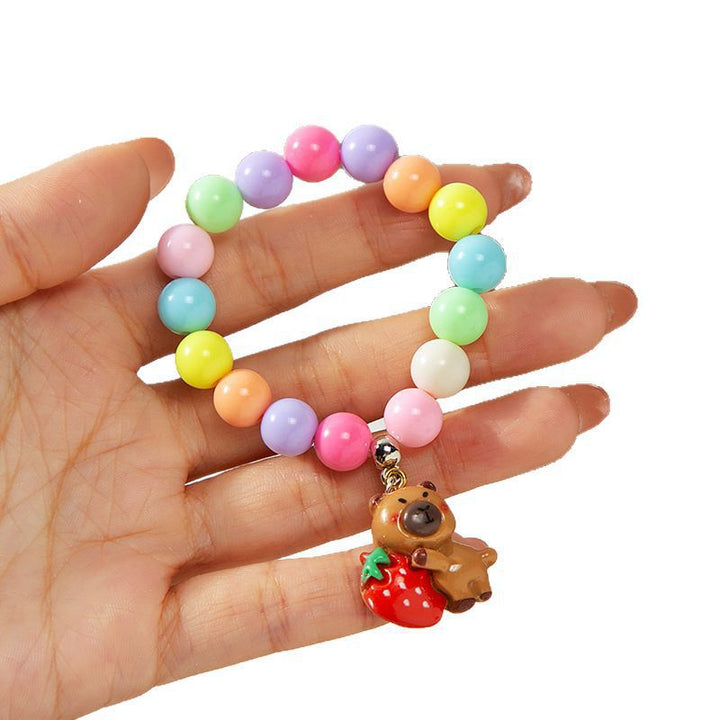 Boys' & girls' adjustable colorful bracelet, playful plastic beads, a great kids' accessory.