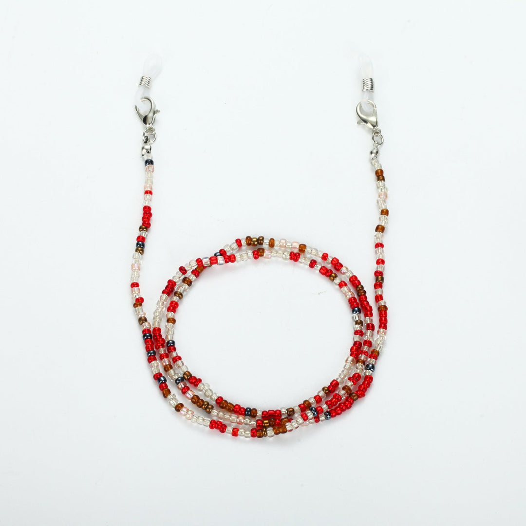 Trendy colorful beaded unisex necklace, a vibrant fashion accessory featuring a secure carabiner clasp.