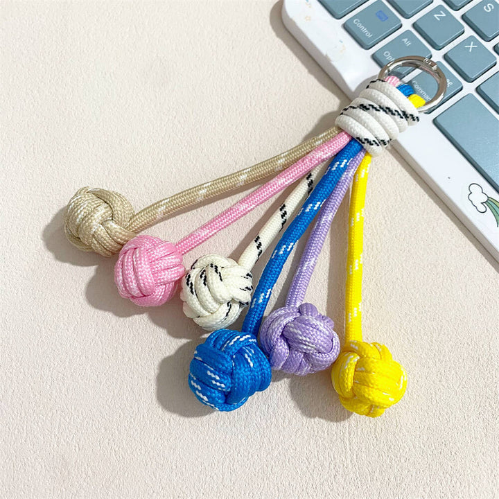 Unique colorful knot keychain, a versatile accessory & gift for keys and bags.