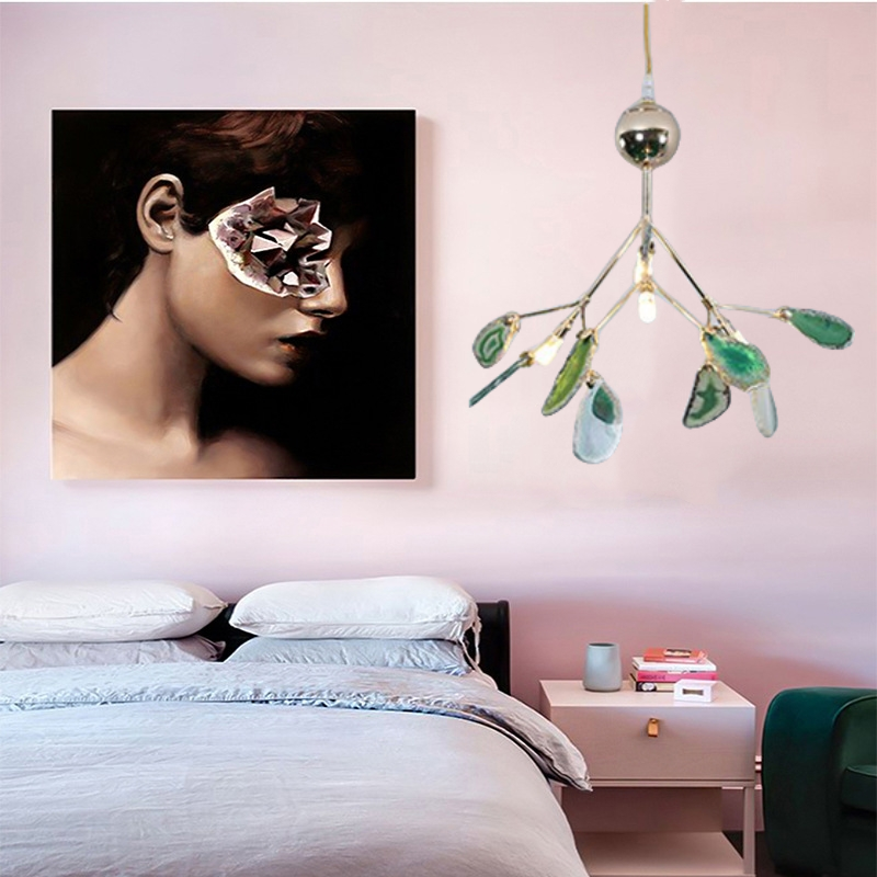 Elegant colorful LED chandelier, a sophisticated modern light for upscale home decor.