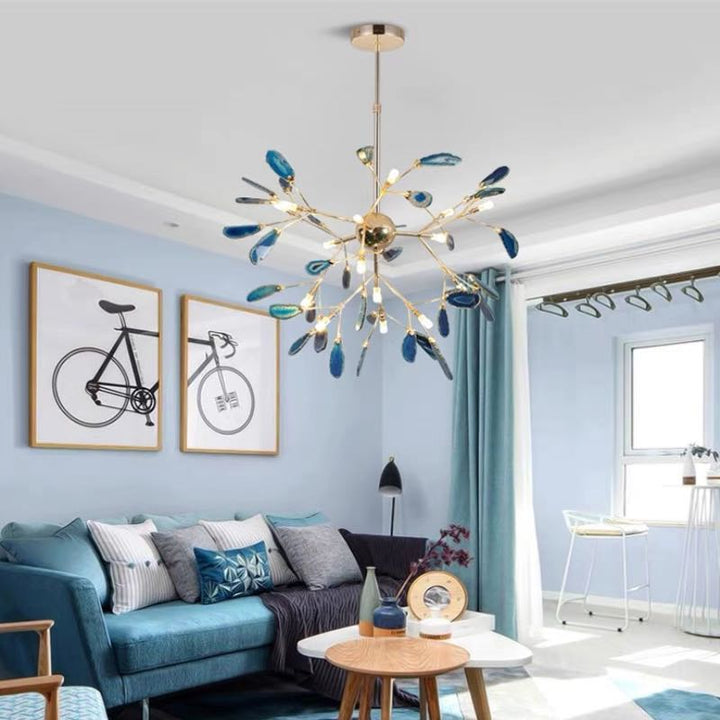 Colorful LED chandelier light, designed to illuminate and enhance modern home interiors.