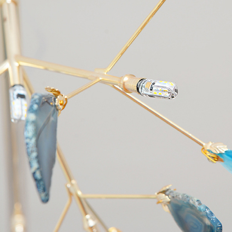 Stylish colorful LED chandelier, enhancing modern home ambiance with its unique lighting.