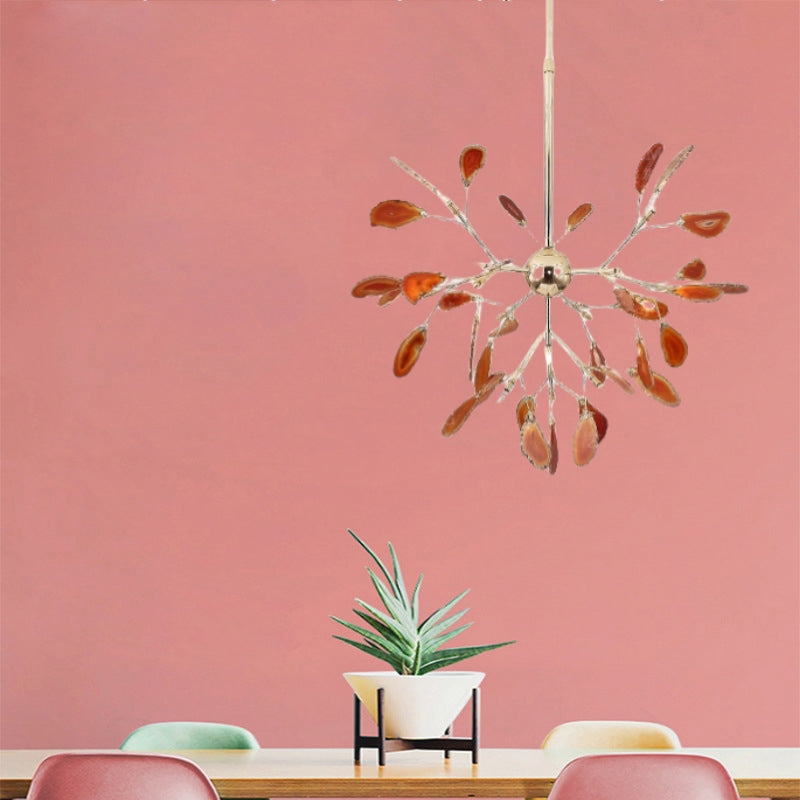 Colorful LED metal lamp chandelier, a focal point modern ceiling fixture for bedrooms.