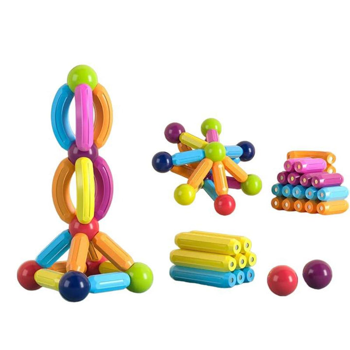 Educational magnetic building sticks for creative play, a STEM toy enhancing problem-solving and fun.