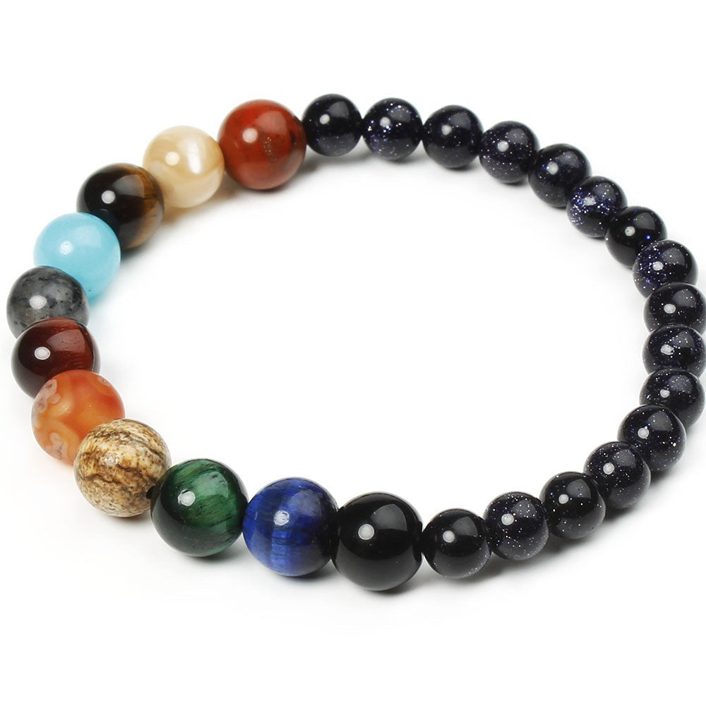 Artisan colorful natural stone beaded bracelet, a stylish women's fashion accessory. Natural gemstone.
