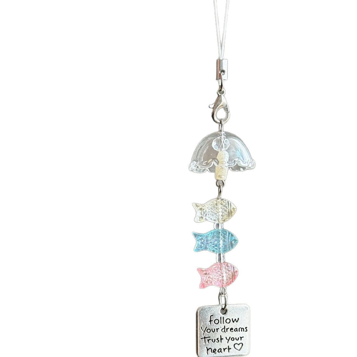 Assorted nautical ocean life charms on a plastic keychain, ideal as a fun accessory or souvenir.