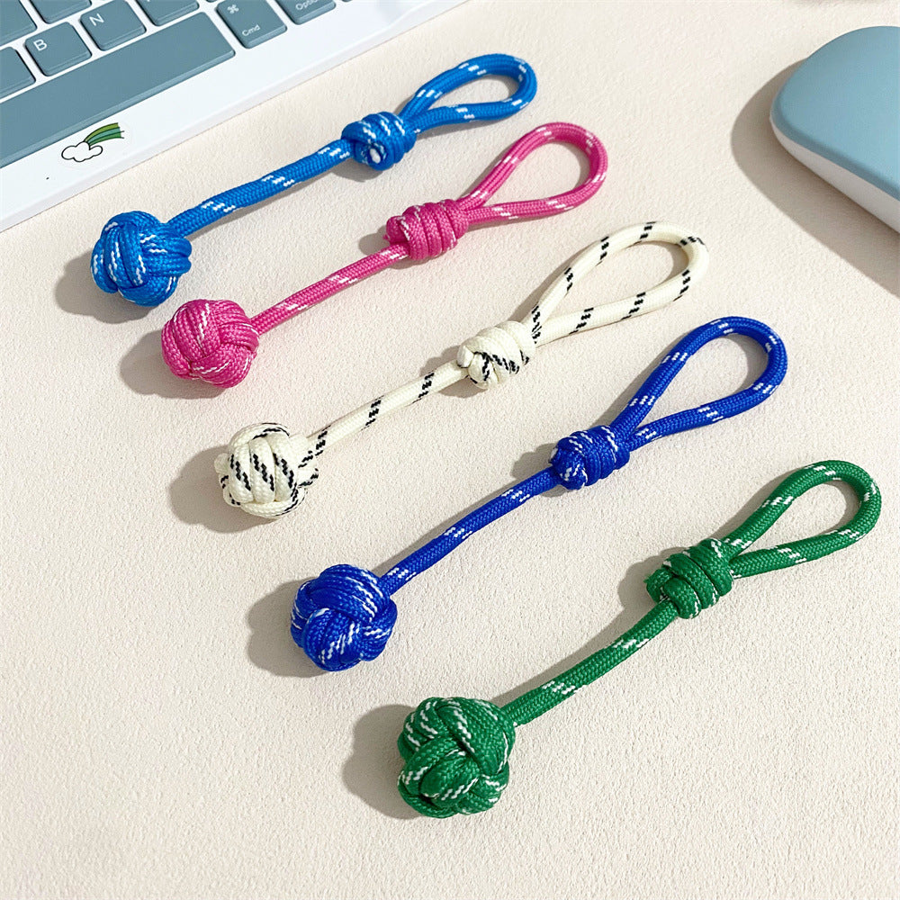 Colorful paracord keychain for keys or bag, a stylish and durable accessory.