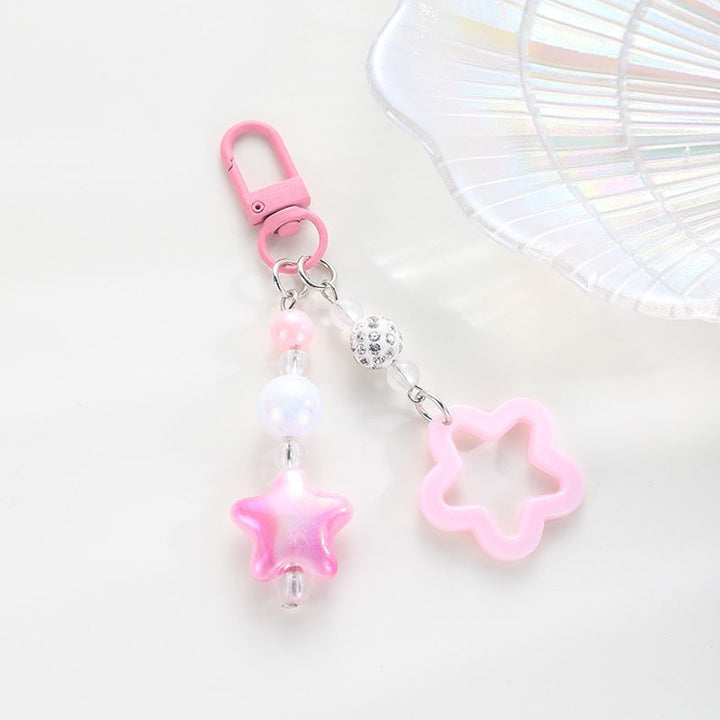 Attach this playful floral star keychain to keys or bags for a pop of color.