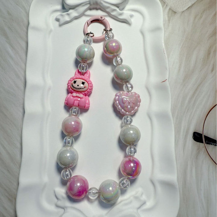 Unisex whimsical beaded keychain & bag accessory, a perfect unique gift idea.