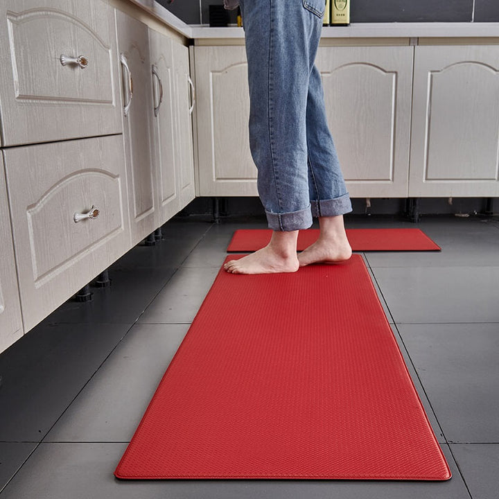 Sleek kitchen decor floor mat, anti-slip, waterproof, and designed for superior comfort.