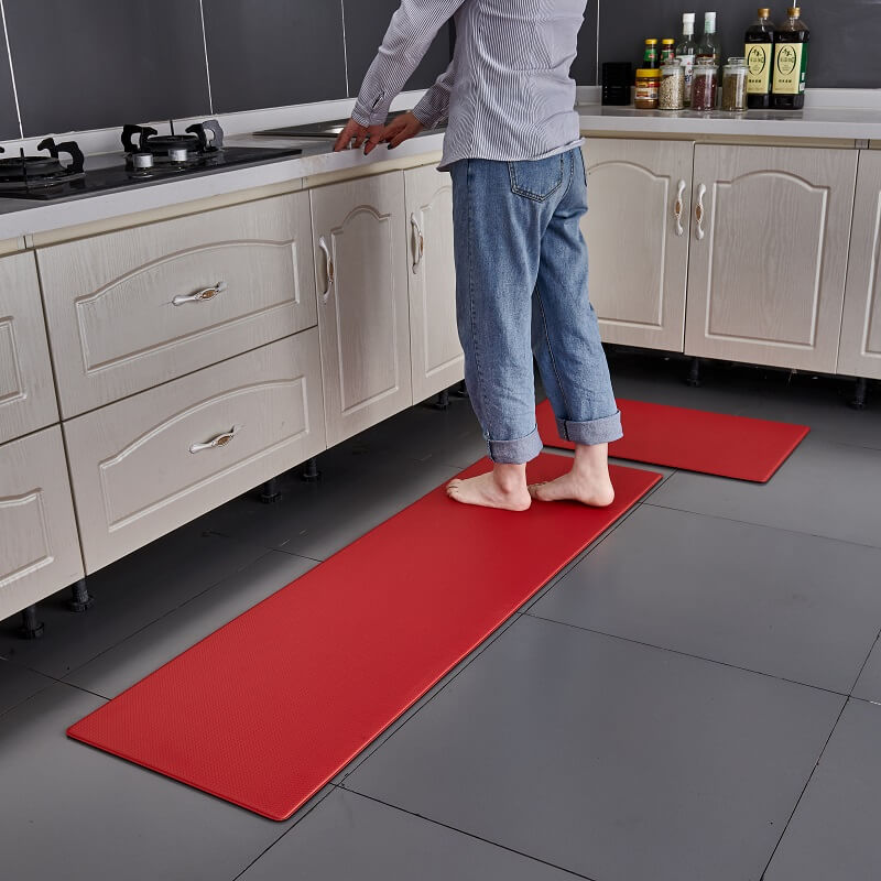 Heavy-duty kitchen mat: waterproof, anti-slip, and deeply cushioned for professional or home use.