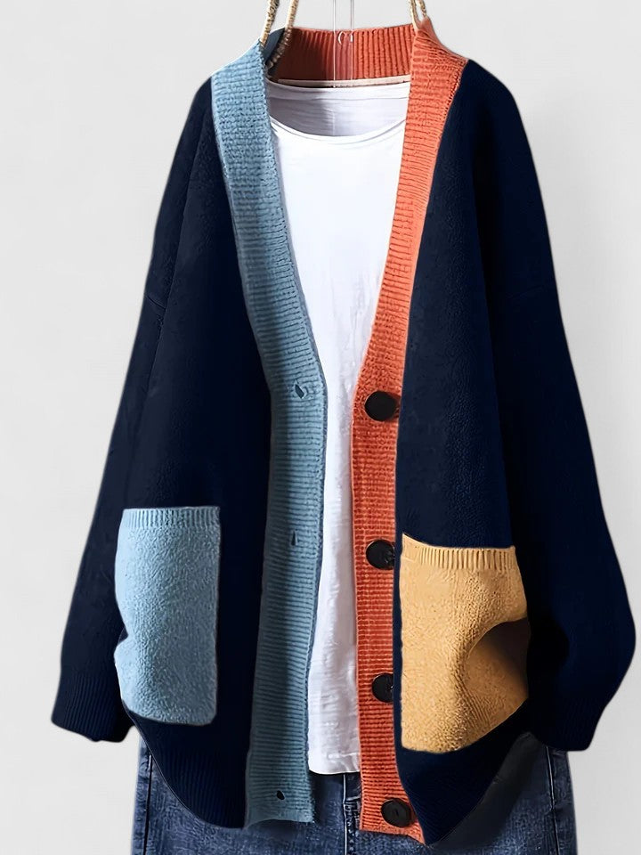 Comfortable women's open front cardigan in a relaxed fit, perfect for cozy layering or casual wear.