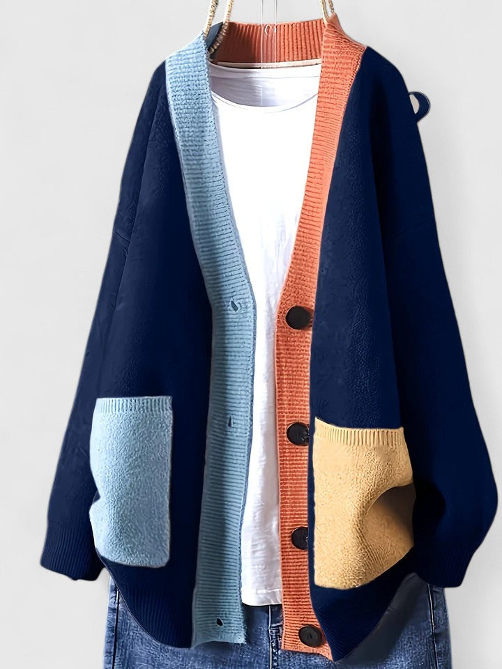 Stylish women's long sleeve open front cardigan with pockets, ideal for versatile fall & spring layering.
