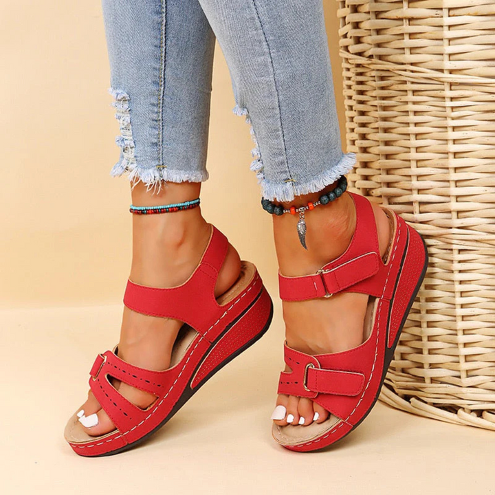 New comfortable women's wedge sandals with an adjustable Velcro strap, perfect for versatile spring & summer fashion.