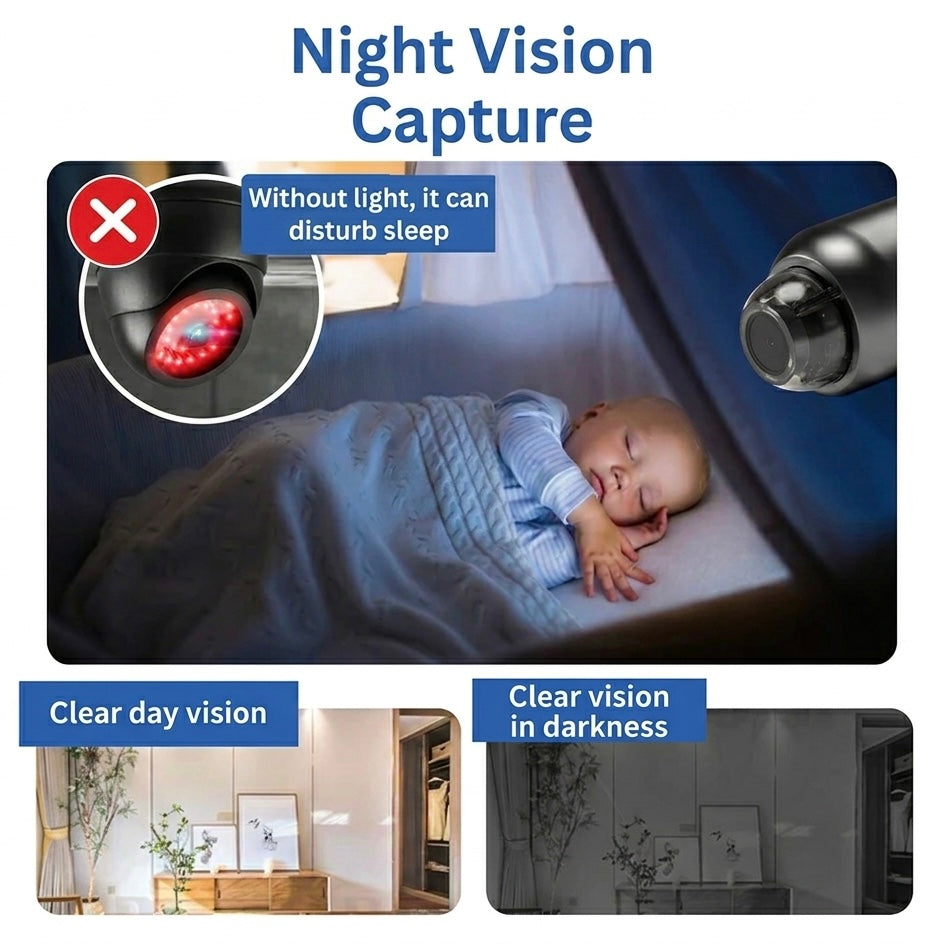 Portable 1080P HD security camera with WiFi connectivity & excellent night vision for comprehensive home safety.