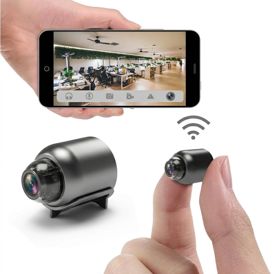 Easy-install wireless 1080P HD indoor security camera, offering crystal-clear night vision & motion detection.