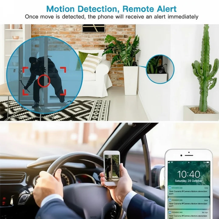 Wireless 1080P mini home security camera with night vision, magnetic mount, perfect for hidden surveillance.