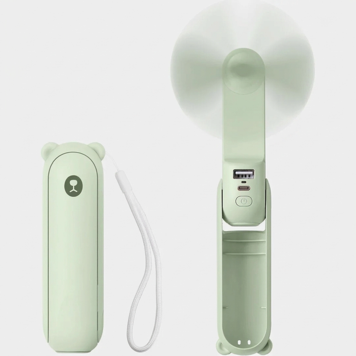Versatile unisex portable fan with power bank & flashlight. Great gift for travel, camping & daily use.