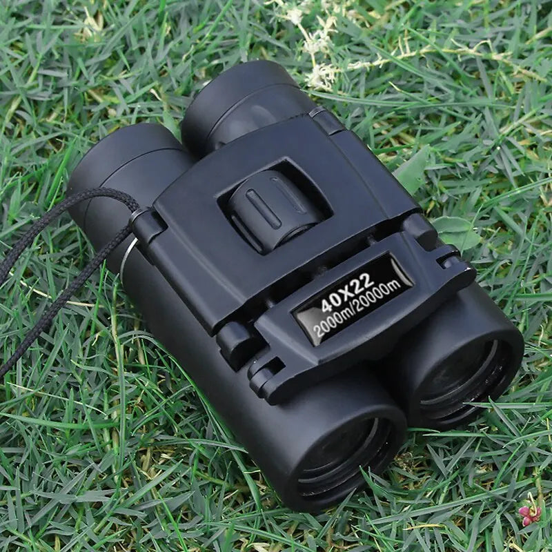 Unisex folding binoculars, 40x magnification. Ideal for hiking, camping, and nature observation.